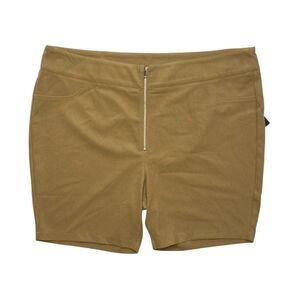 Danielle Bernstein Biker Shorts Women's 22W 2X Beige‎ Exposed Zipper NEW